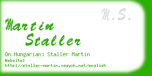 martin staller business card